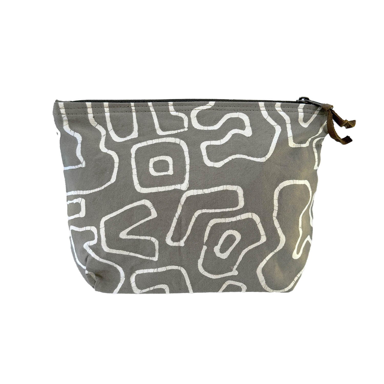 Kuba Original Light Taupe Outline Wash Bag - Accessories by TRIBAL TEXTILES - Handcrafted Home Decor Interiors - African Made