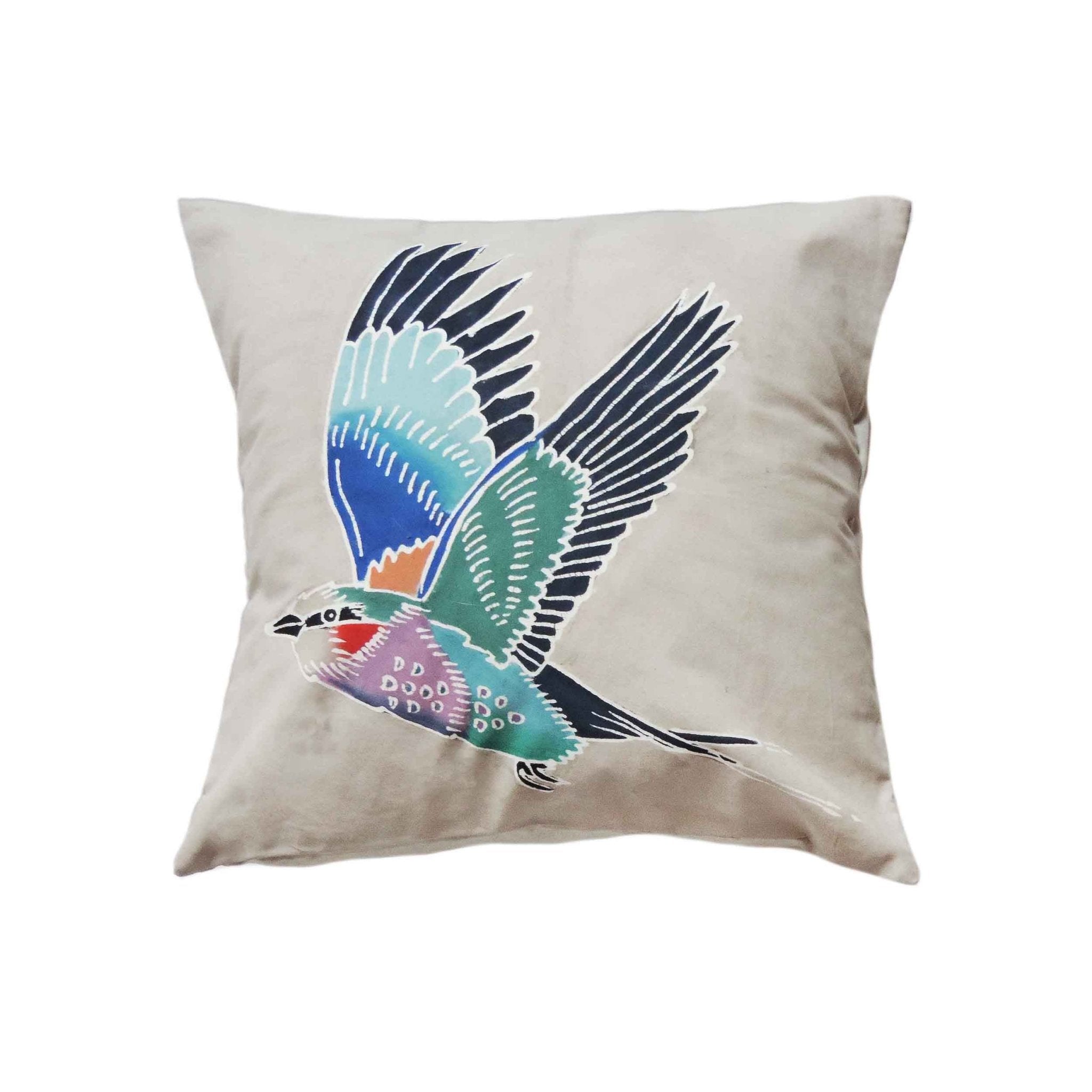 Papiko Lilac Breasted Roller Cushion Cover - Handmade by TRIBAL TEXTILES - Handcrafted Home Decor Interiors - African Made
