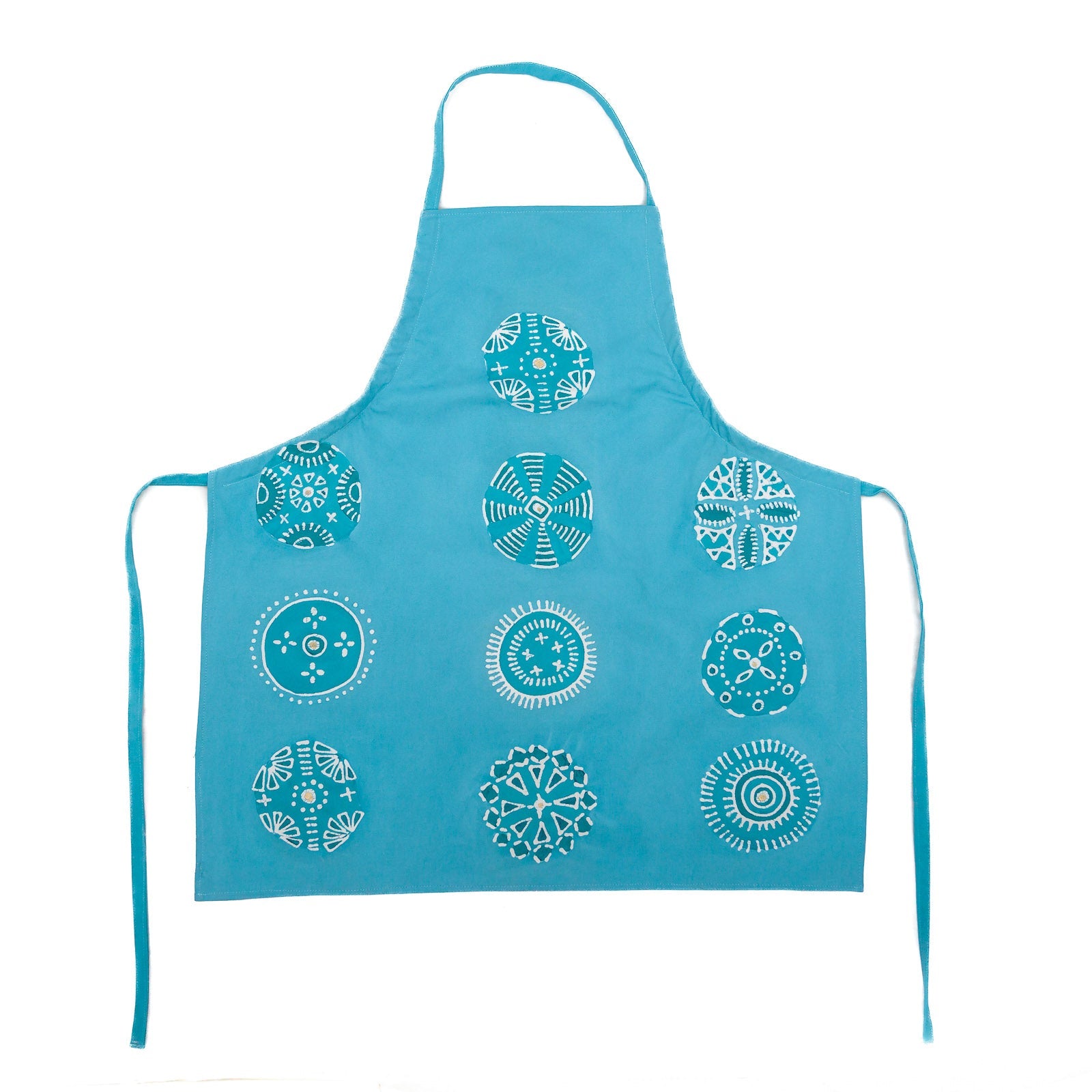 Kuosi Aqua Apron - Hand Painted by TRIBAL TEXTILES - Handcrafted Home Decor Interiors - African Made