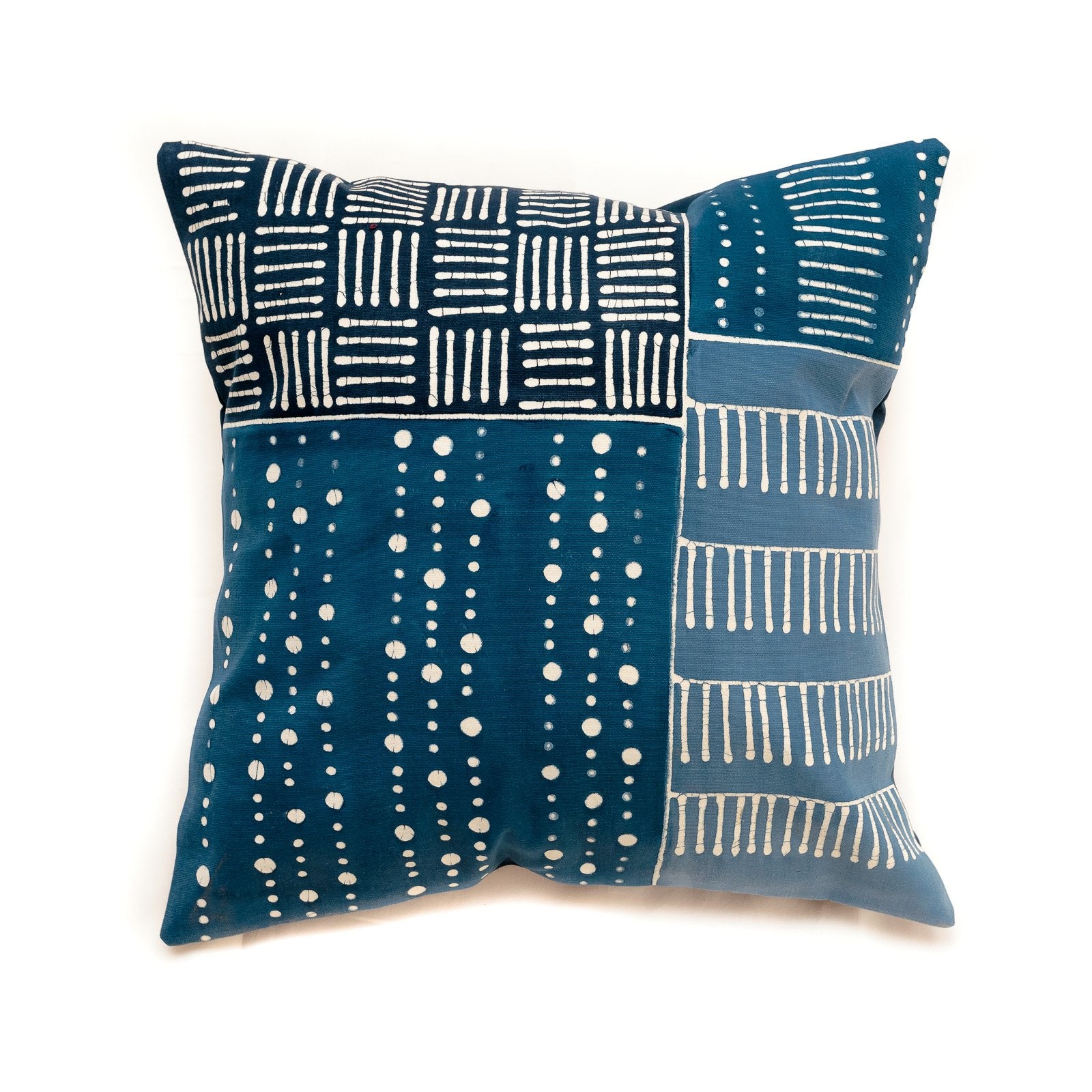 Tribal Cloth Indigo Patchwork Cushion Cover - Hand Painted by TRIBAL TEXTILES - Handcrafted Home Decor Interiors