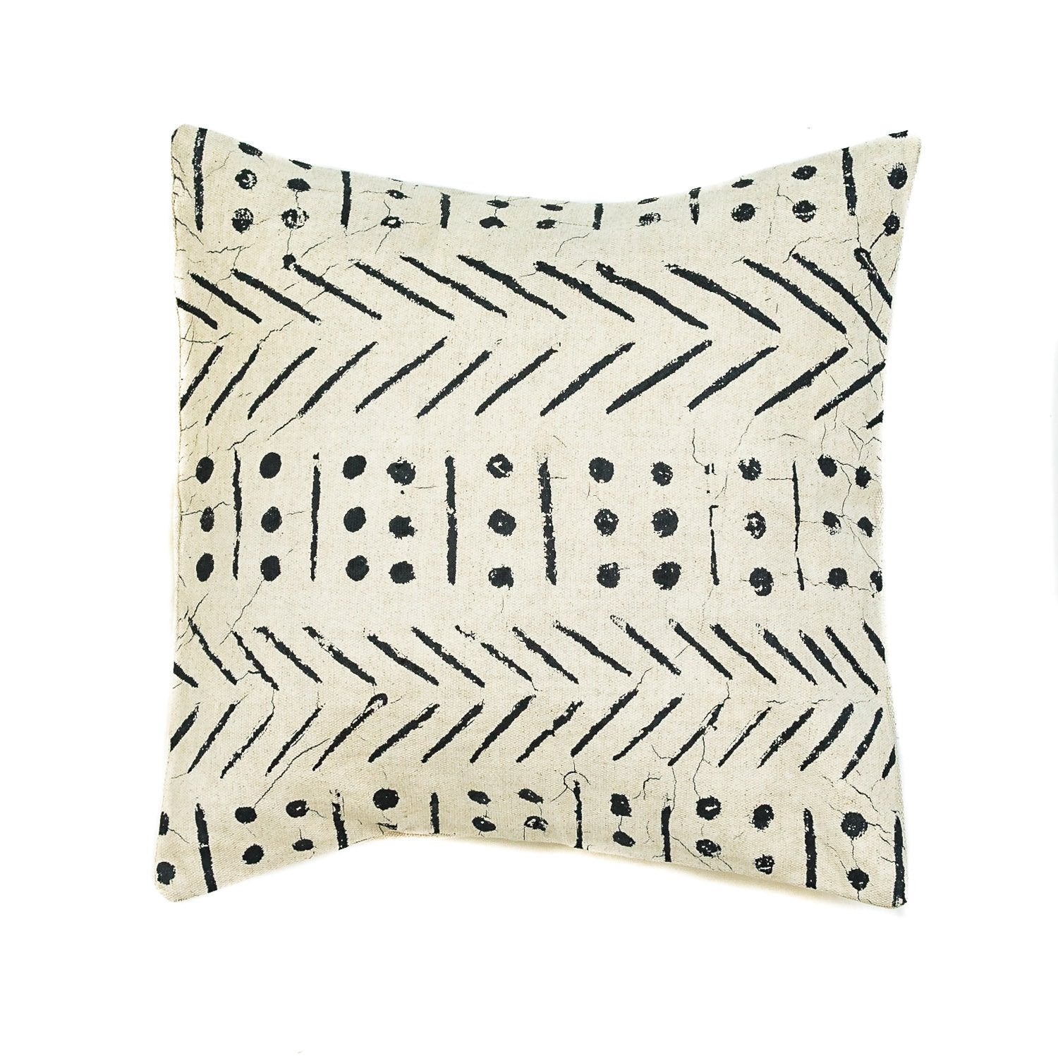 IMPERFECT SALE: Matika Linen Black Cushion Cover - Hand Painted by TRIBAL TEXTILES - Handcrafted Home Decor Interiors - African Made