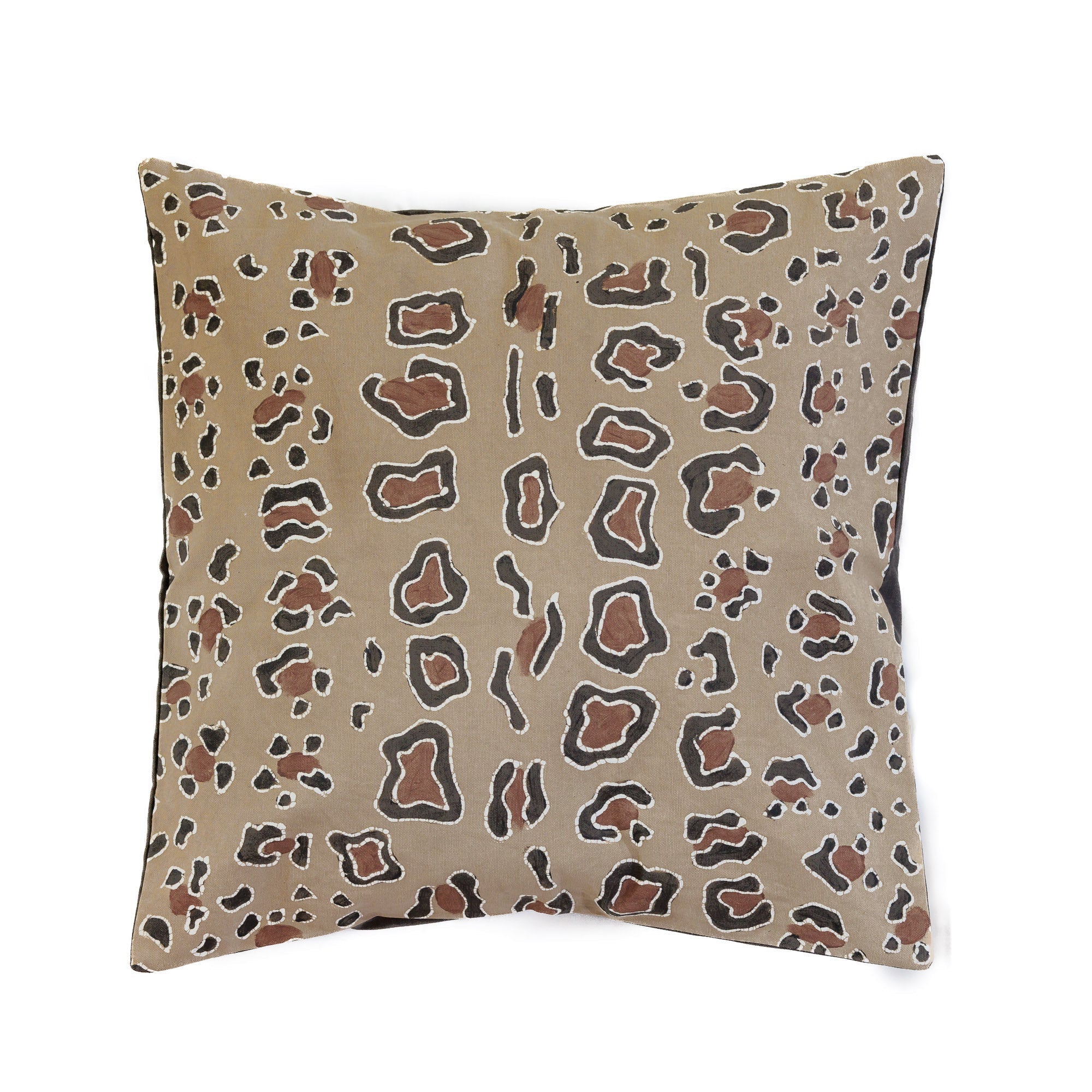 IMPERFECT SALE : Mkupo Leopard Cushion Cover Small - Hand Painted by TRIBAL TEXTILES - Handcrafted Home Decor Interiors - African Made