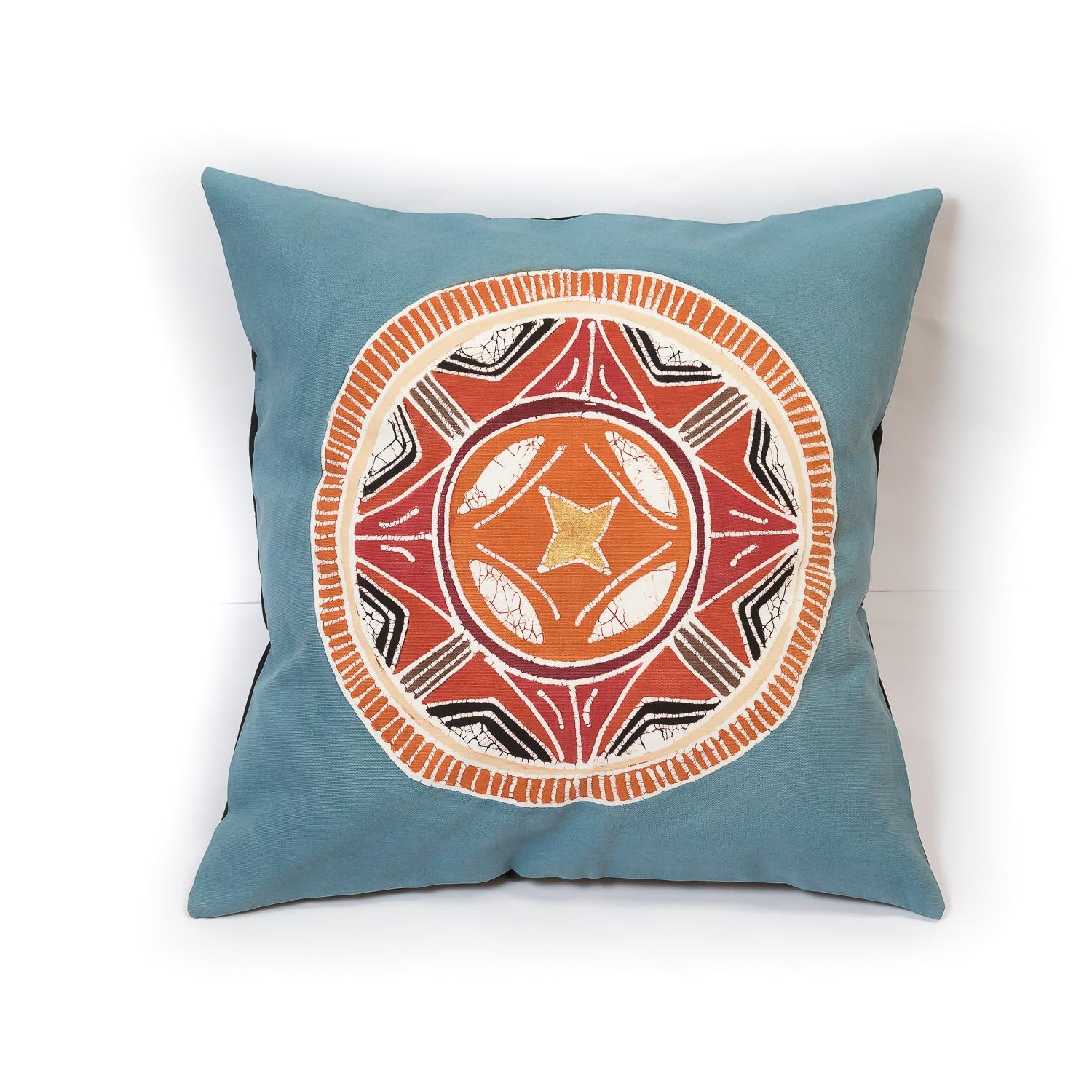 African Circles Massai Blue Cushion Cover - Handmade by TRIBAL TEXTILES - Handcrafted Home Decor Interiors - African Made
