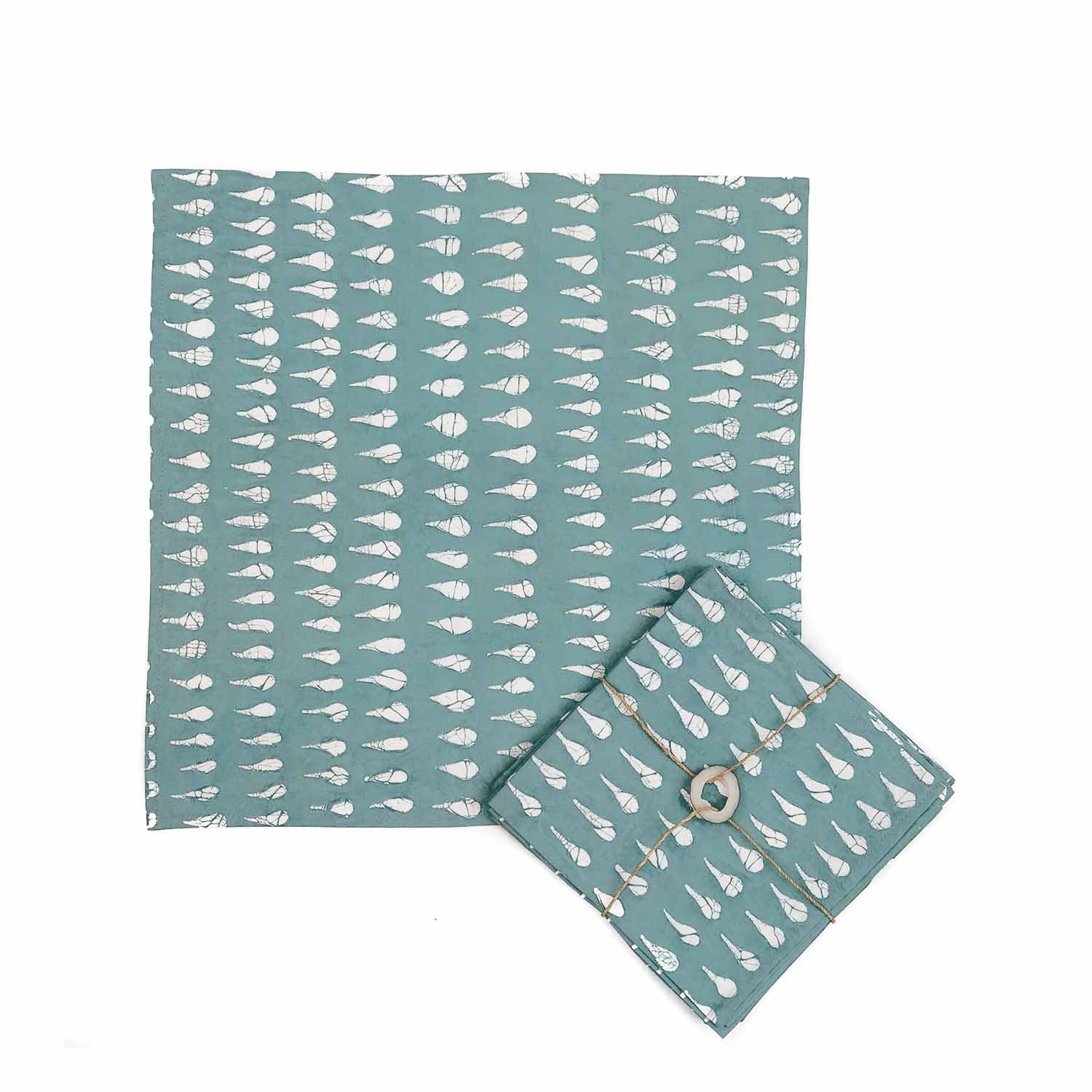Boho Teal Napkins: Artful dining with Tribal Textiles.