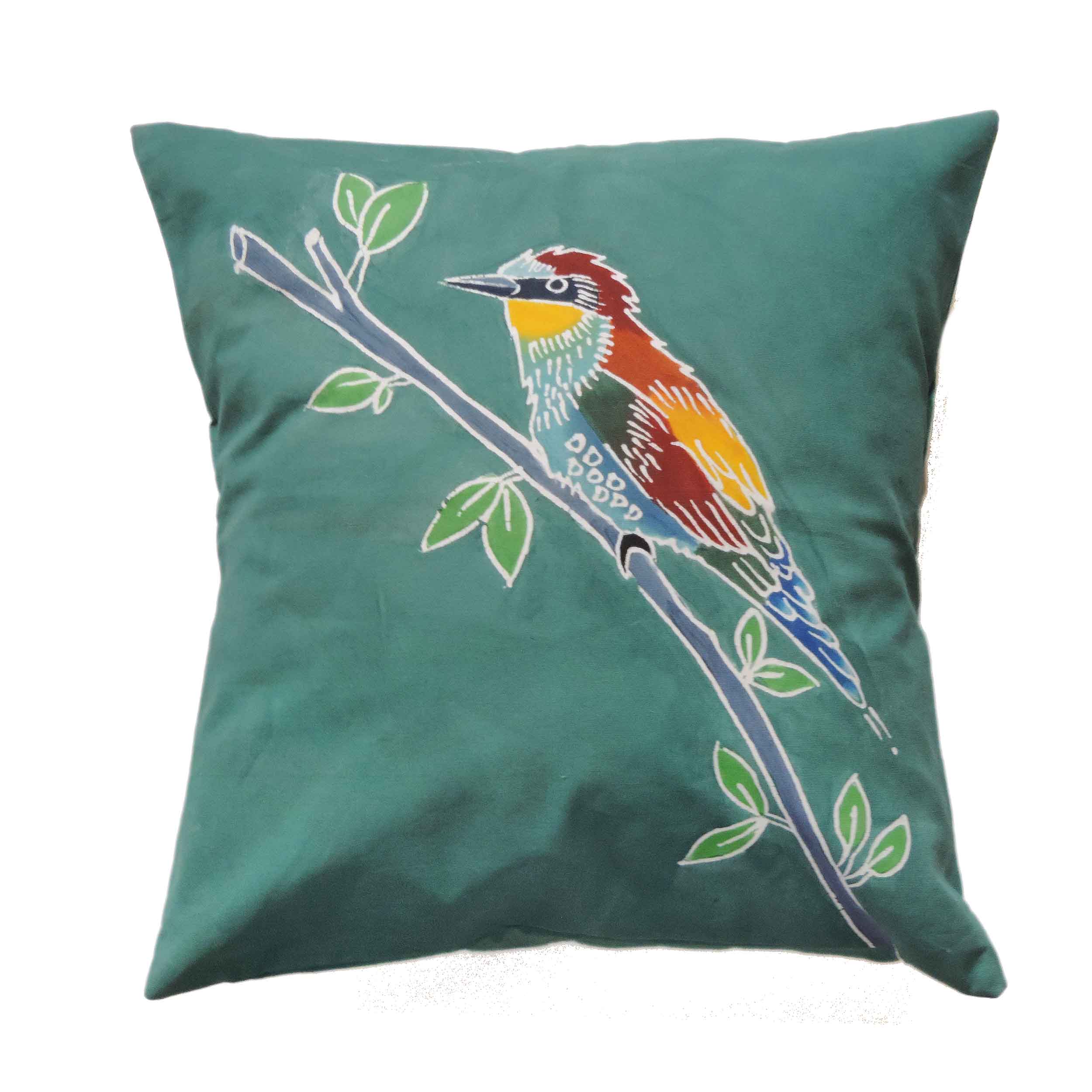 Papiko European Bee-Eater Cushion Cover - Hand Painted by TRIBAL TEXTILES - Handcrafted Home Decor Interiors - African Made