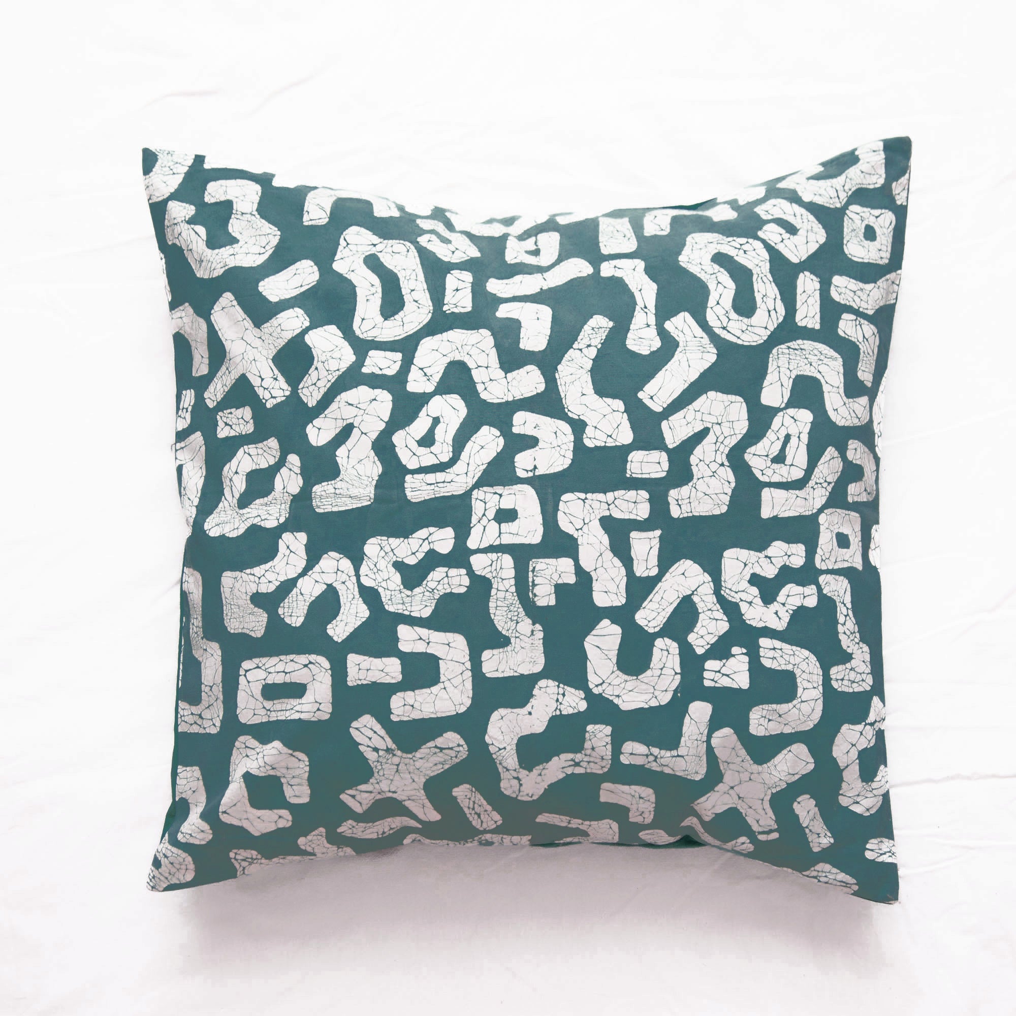Kuba Blues Filled Teal Cushion Cover - Handmade by TRIBAL TEXTILES - Handcrafted Home Decor Interiors - African Made