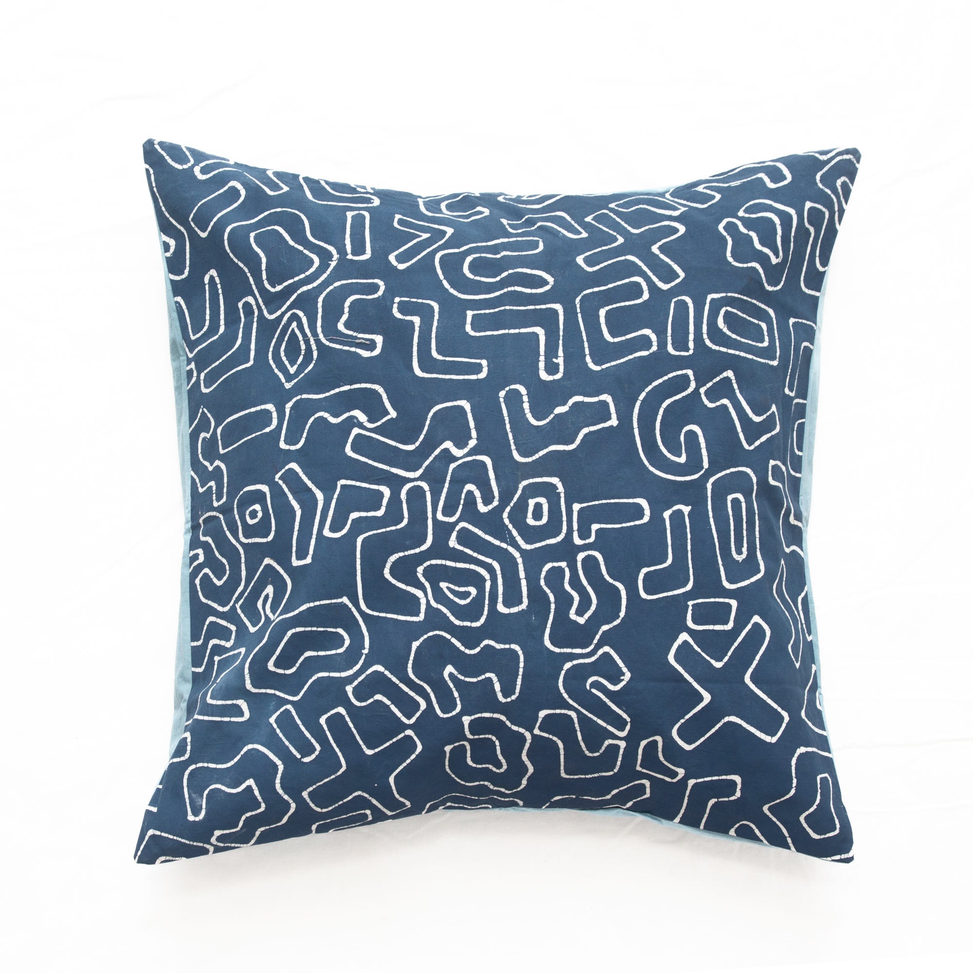Kuba Blues Outline Indigo Cushion Cover - Handmade by TRIBAL TEXTILES - Handcrafted Home Decor Interiors - African Made