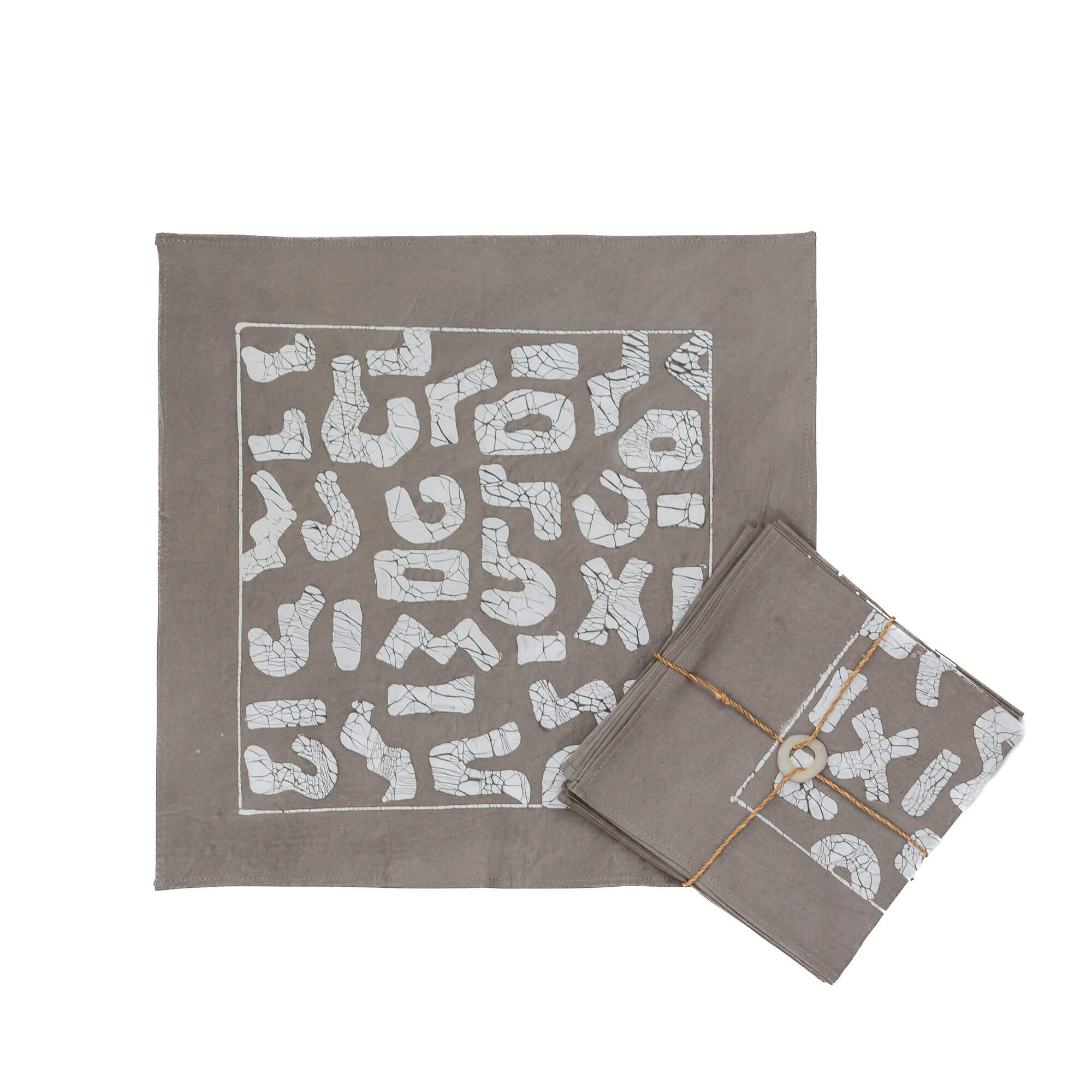 Kuba Dark Taupe Filled Napkin Set - Handmade by TRIBAL TEXTILES - Handcrafted Home Decor Interiors - African Made
