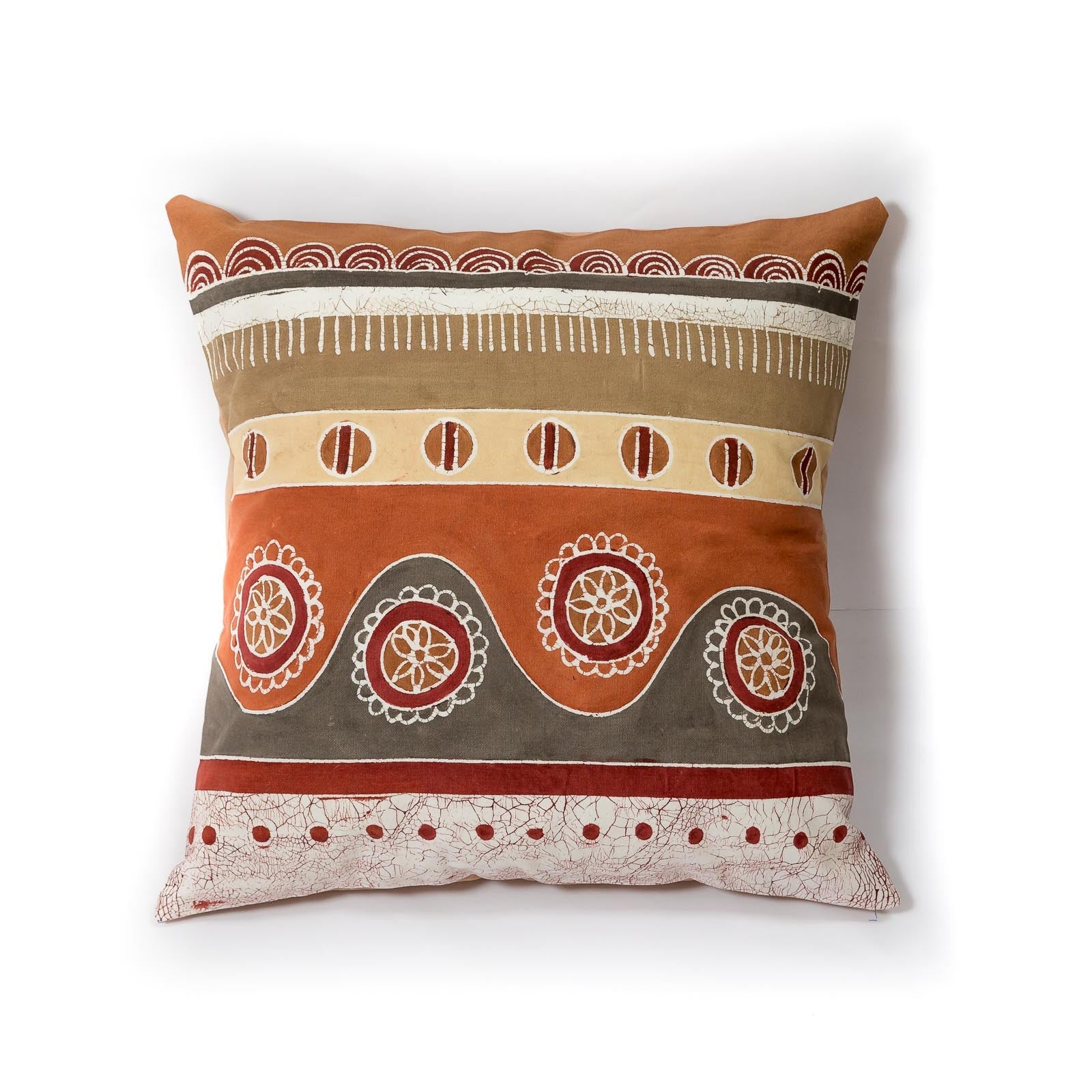 Mali Sienna Wiggle Cushion Cover - Handmade by TRIBAL TEXTILES - Handcrafted Home Decor Interiors - African Made