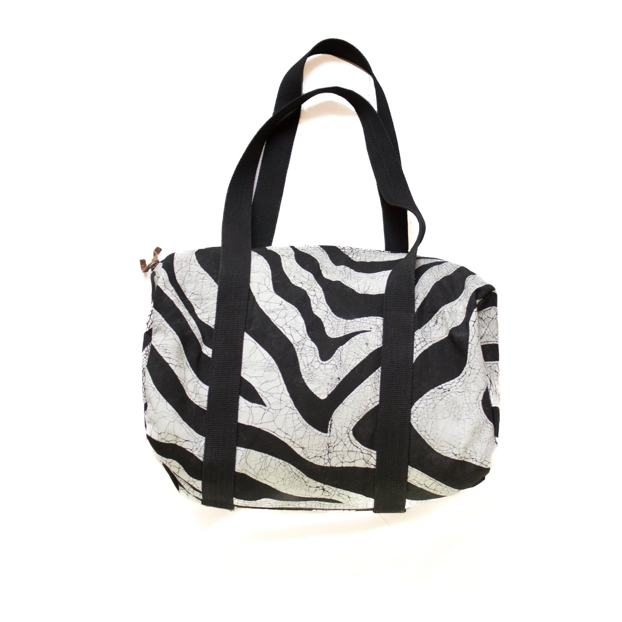 Mkupo Zebra Black Weekend Bag - Handmade by TRIBAL TEXTILES - Handcrafted Home Decor Interiors - African Made