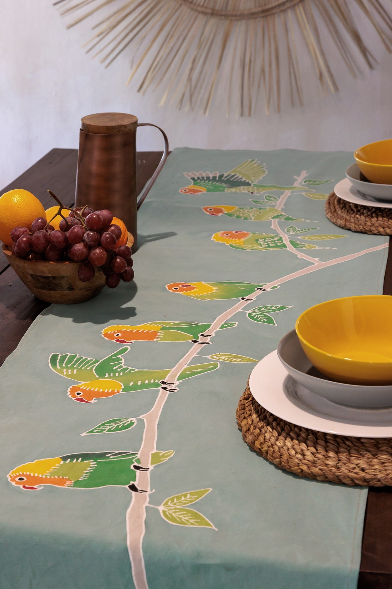 Papiko Lovebird Table Runner - Handmade by TRIBAL TEXTILES - Handcrafted Home Decor Interiors - African Made