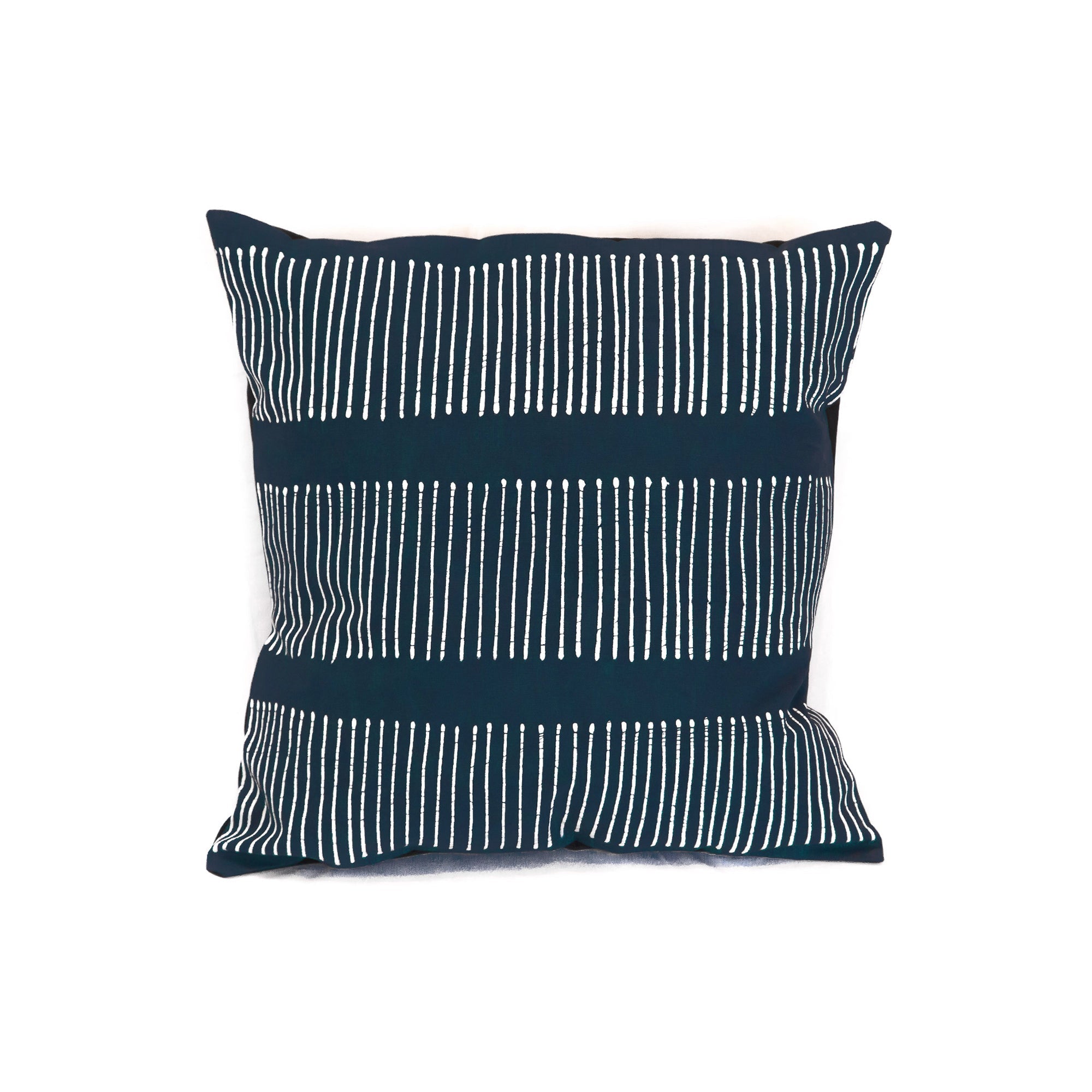 Tribal Cloth Indigo Lines Cushion Cover - Handmade by TRIBAL TEXTILES - Handcrafted Home Decor Interiors - African Made