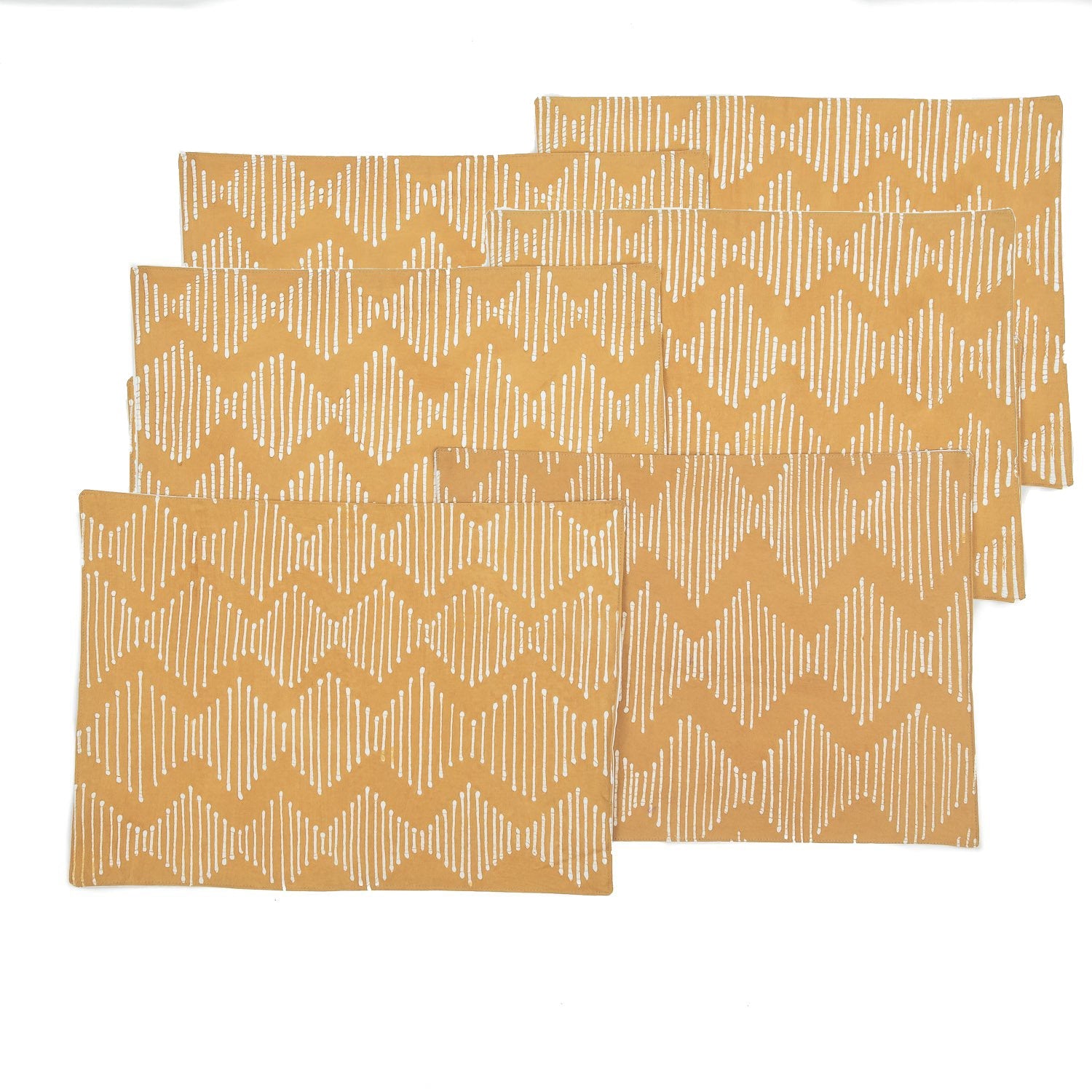 Tribal Cloth Mushroom Line Waves Table Mats - Handmade by TRIBAL TEXTILES - Handcrafted Home Decor Interiors - African Made