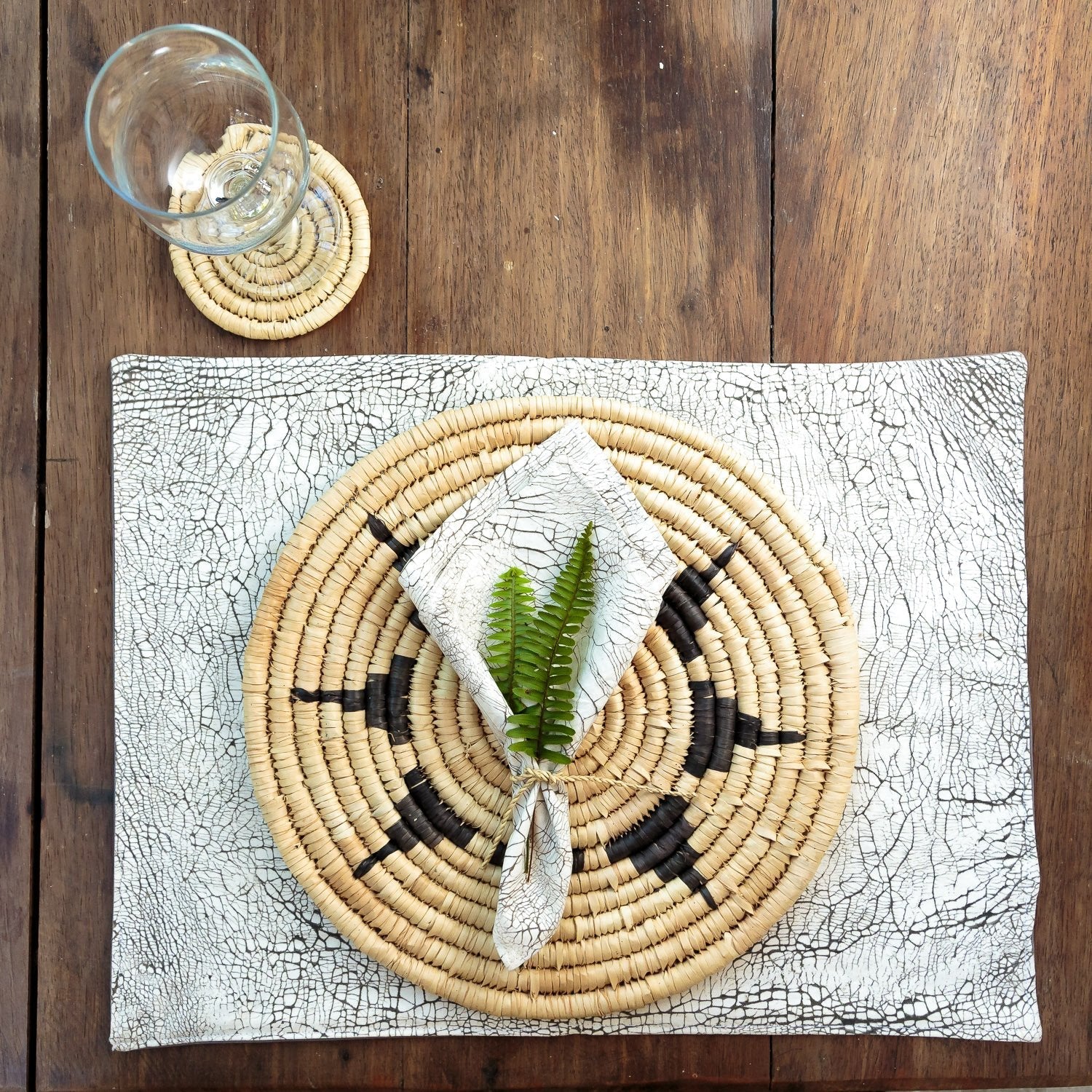 Woven Sun Placemat - Weaving by TRIBAL TEXTILES - Handcrafted Home Decor Interiors - African Made