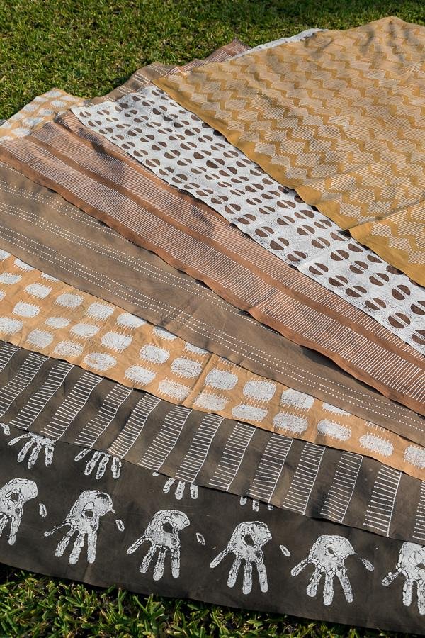 Tribal Cloth Mushroom Lines Table Runner - Hand Painted by TRIBAL TEXTILES - Handcrafted Home Decor Interiors - African Made
