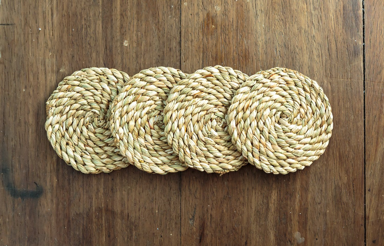 Woven Coasters Set - Grass Twist - Weaving by TRIBAL TEXTILES - Handcrafted Home Decor Interiors - African Made
