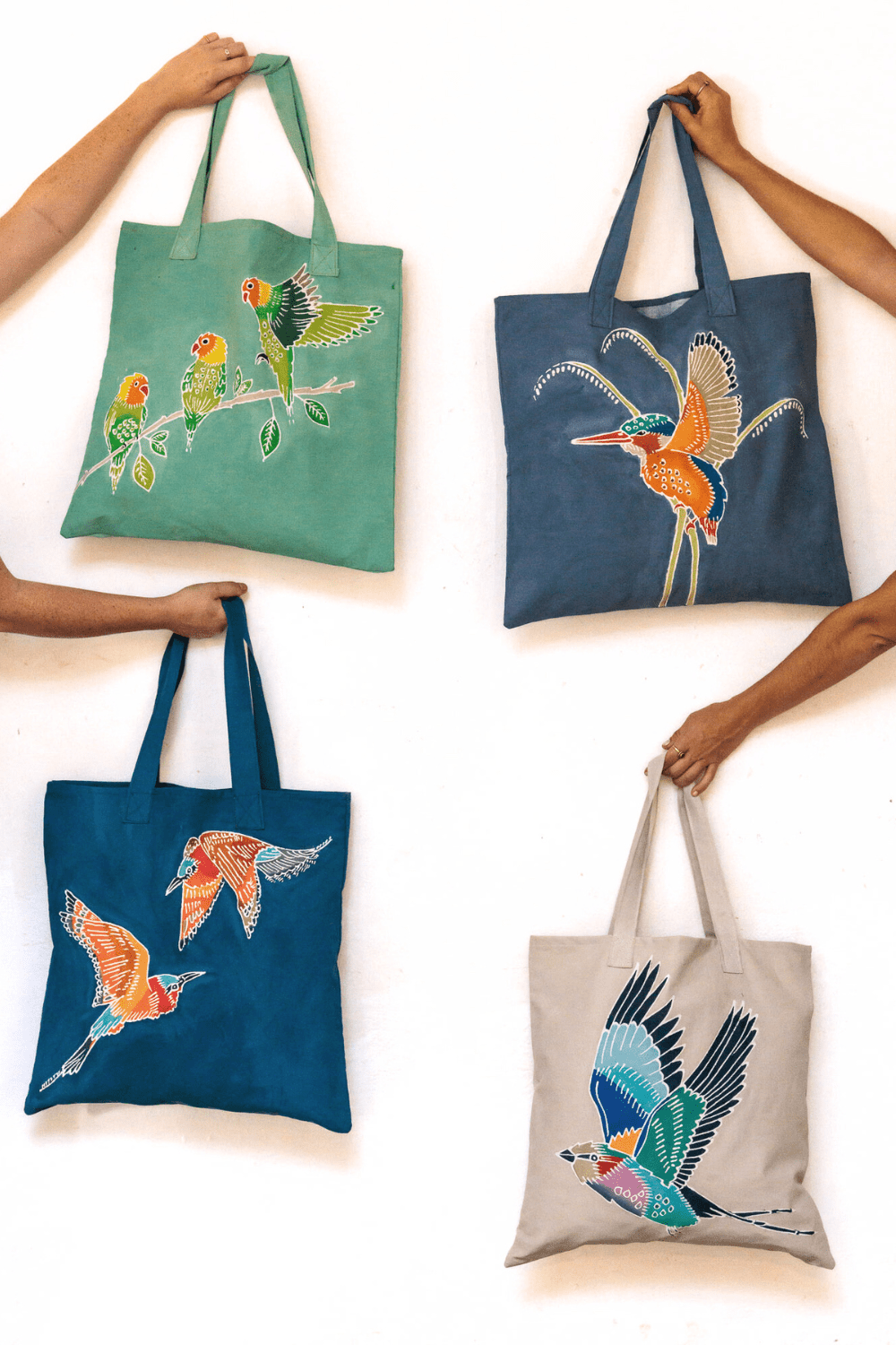 Papiko Malachite Kingfisher Tote Bag - Handmade by TRIBAL TEXTILES - Handcrafted Home Decor Interiors - African Made