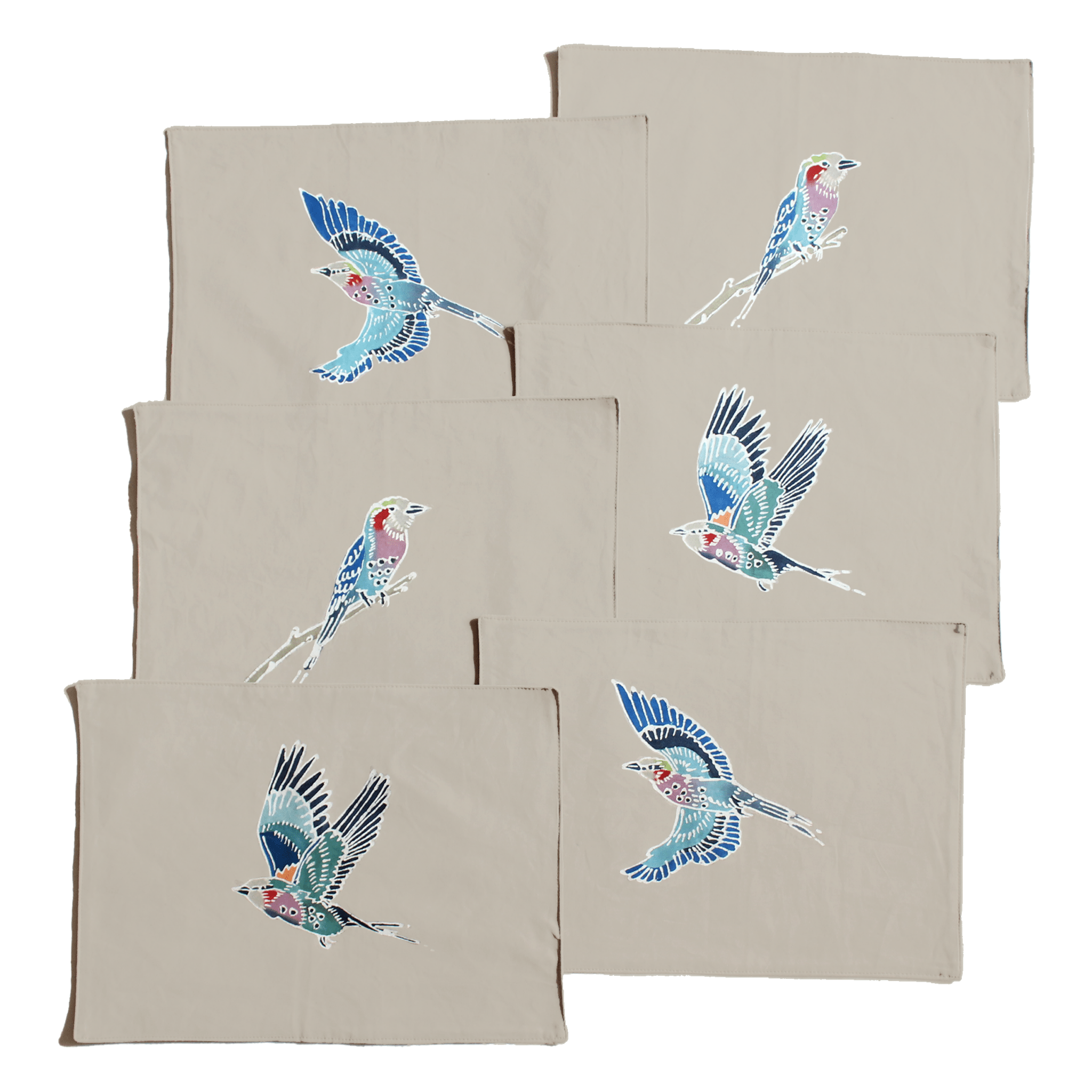Papiko Lilac Breasted Roller Table Mats - Handmade by TRIBAL TEXTILES - Handcrafted Home Decor Interiors - African Made