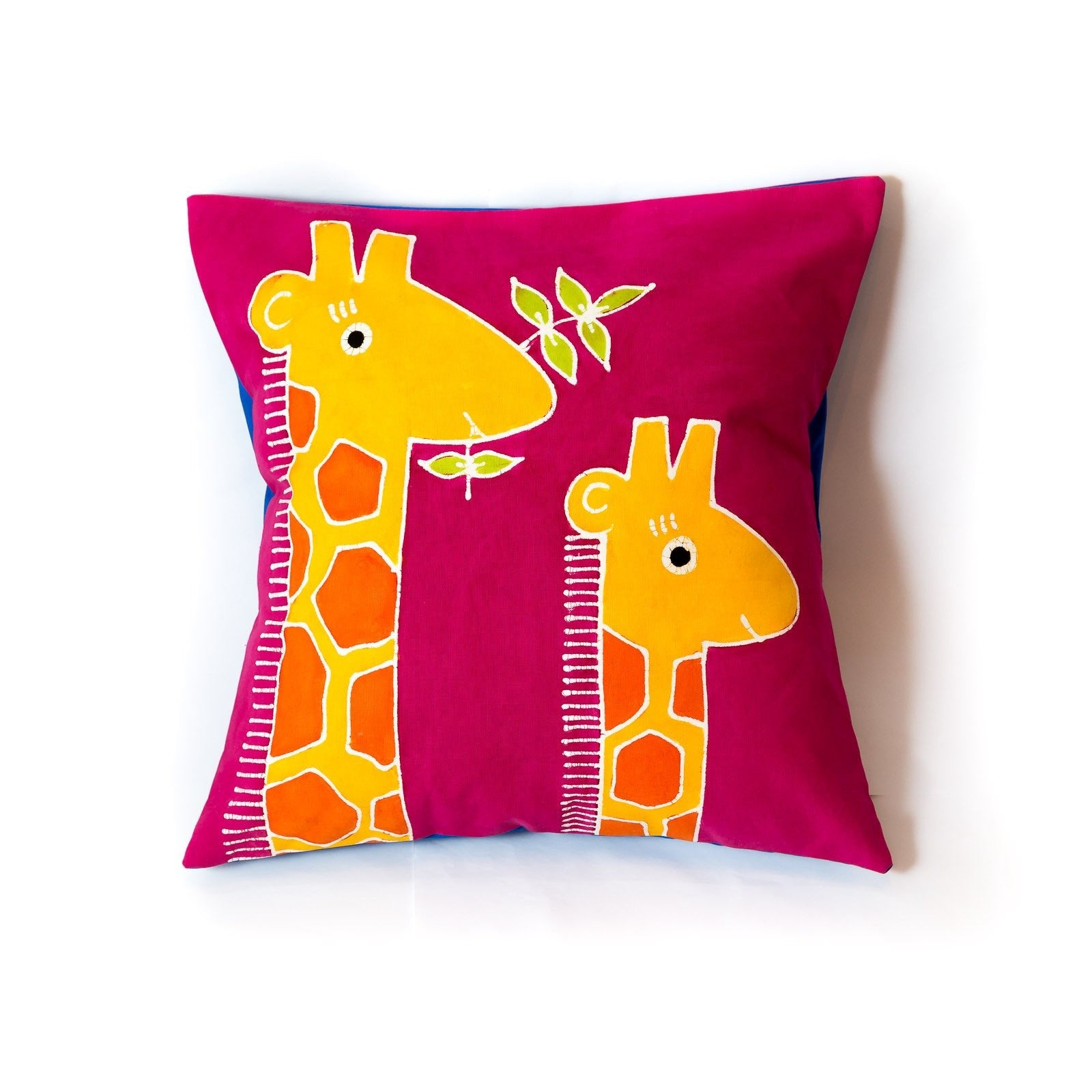Safari Fun Giraffe Cushion Cover - Hand Painted by TRIBAL TEXTILES - Handcrafted Home Decor Interiors - African Made