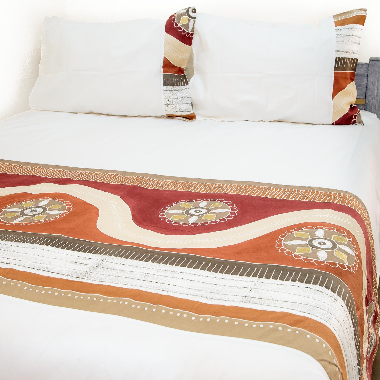 Hand-painted african print duvet cover