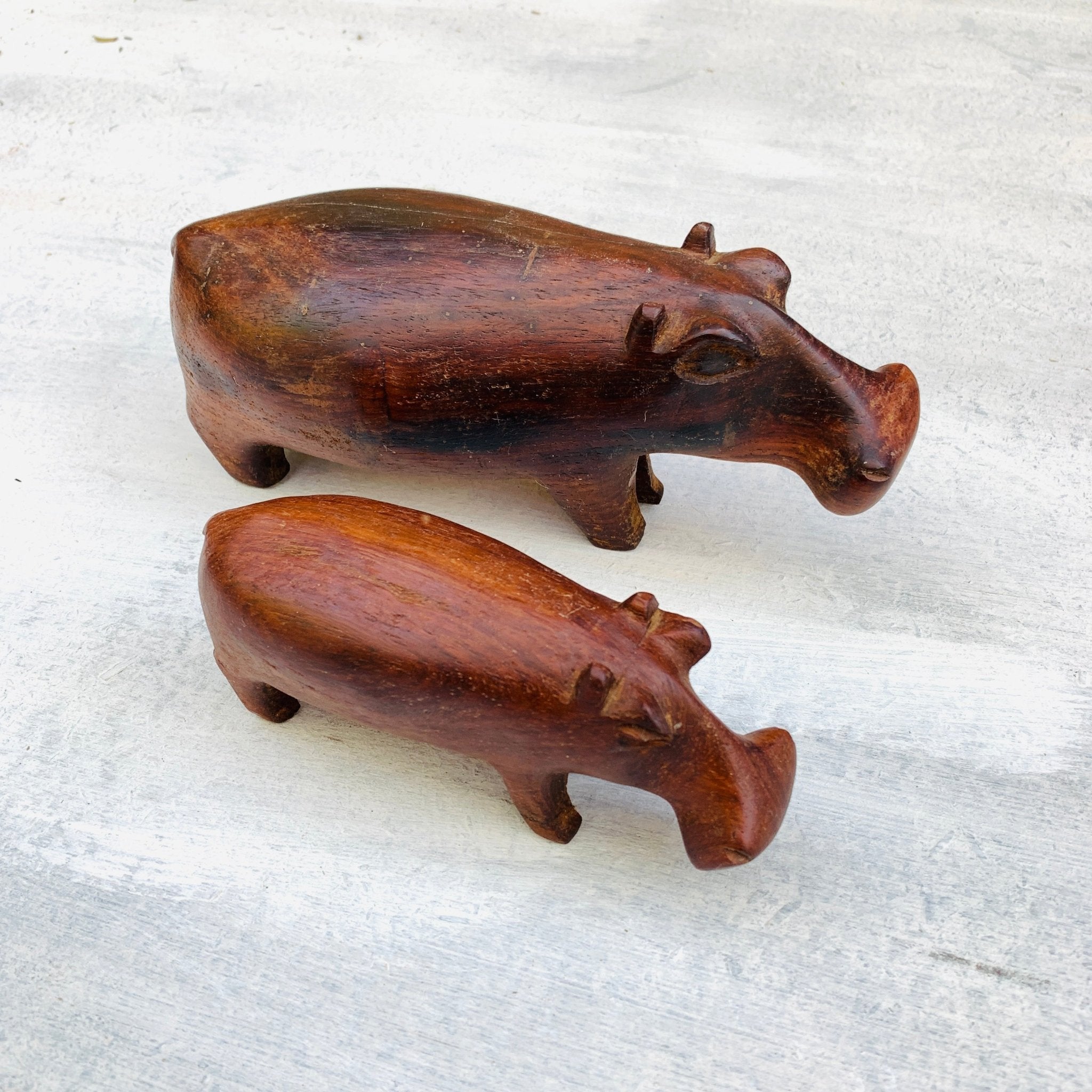 Wood Animal - Hippo - Wood by TRIBAL TEXTILES - Handcrafted Home Decor Interiors - African Made