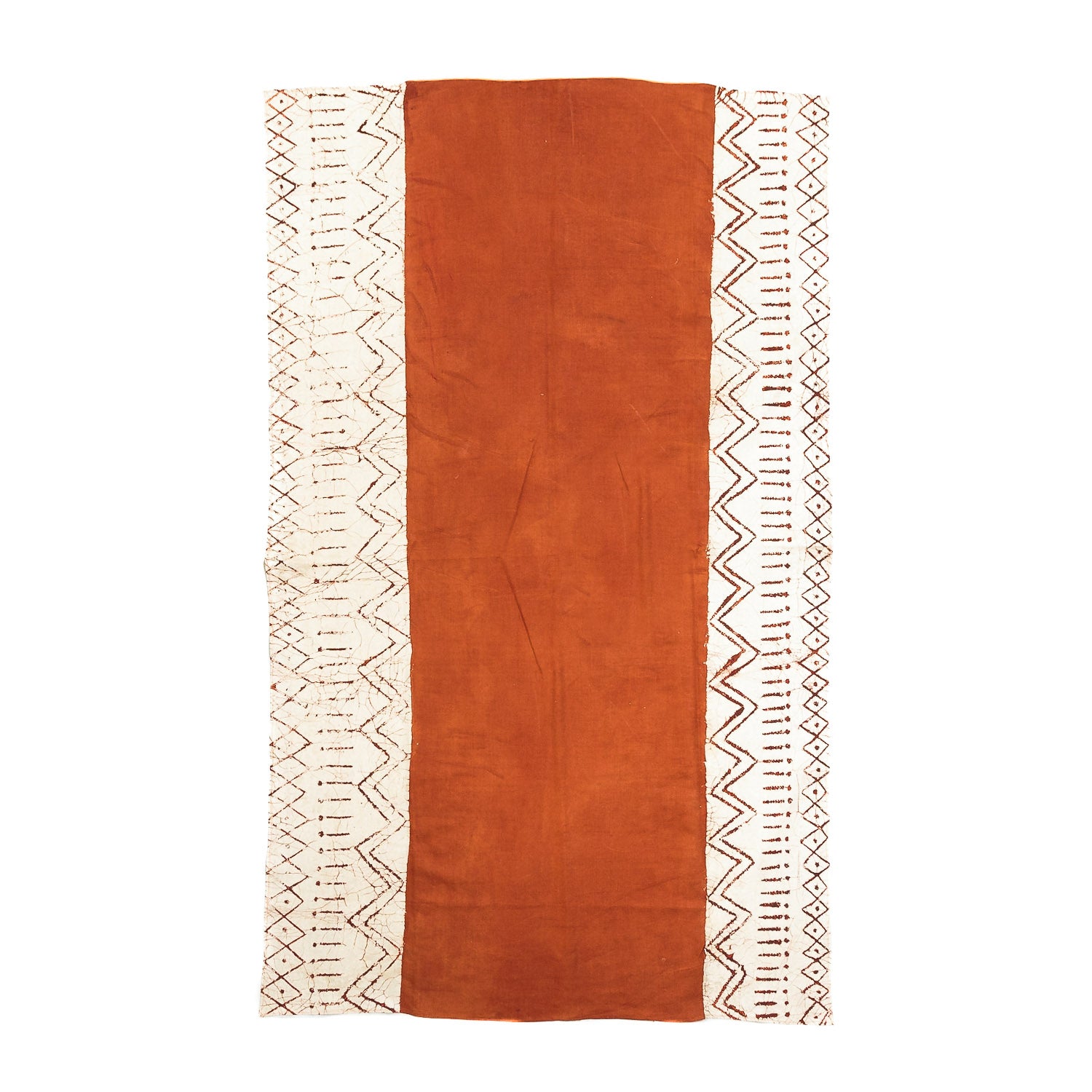 Matika Linen Rust Tablecloth - Hand Painted by TRIBAL TEXTILES - Handcrafted Home Decor Interiors - African Made