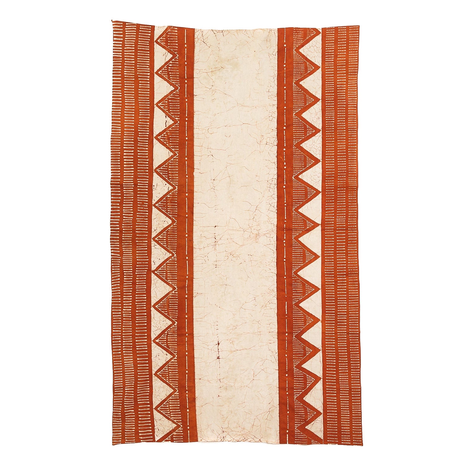 Matika Rust Linear Tablecloth - Hand Painted by TRIBAL TEXTILES - Handcrafted Home Decor Interiors - African Made
