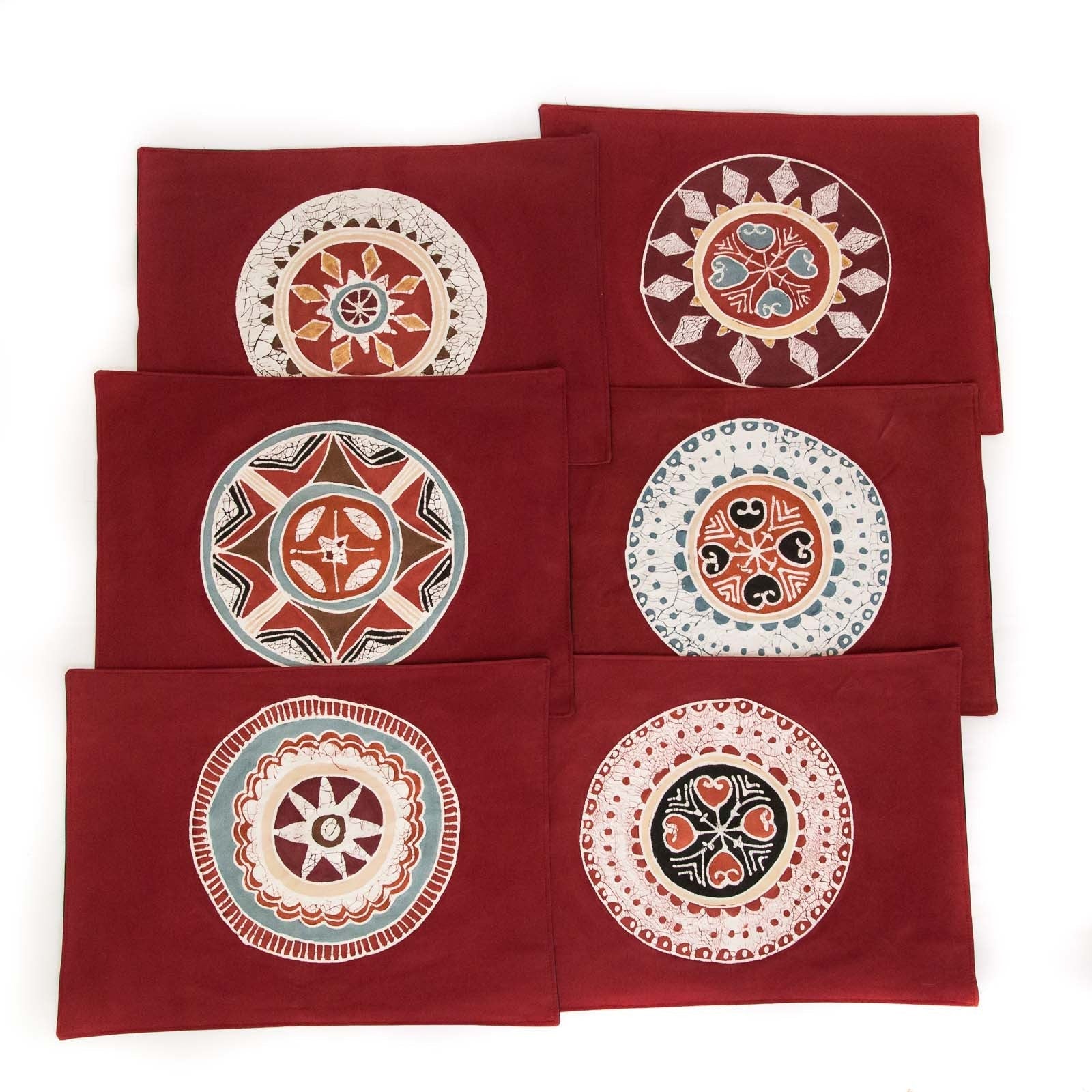 African Circles Massai Table Mats - Hand Painted by TRIBAL TEXTILES - Handcrafted Home Decor Interiors - African Made