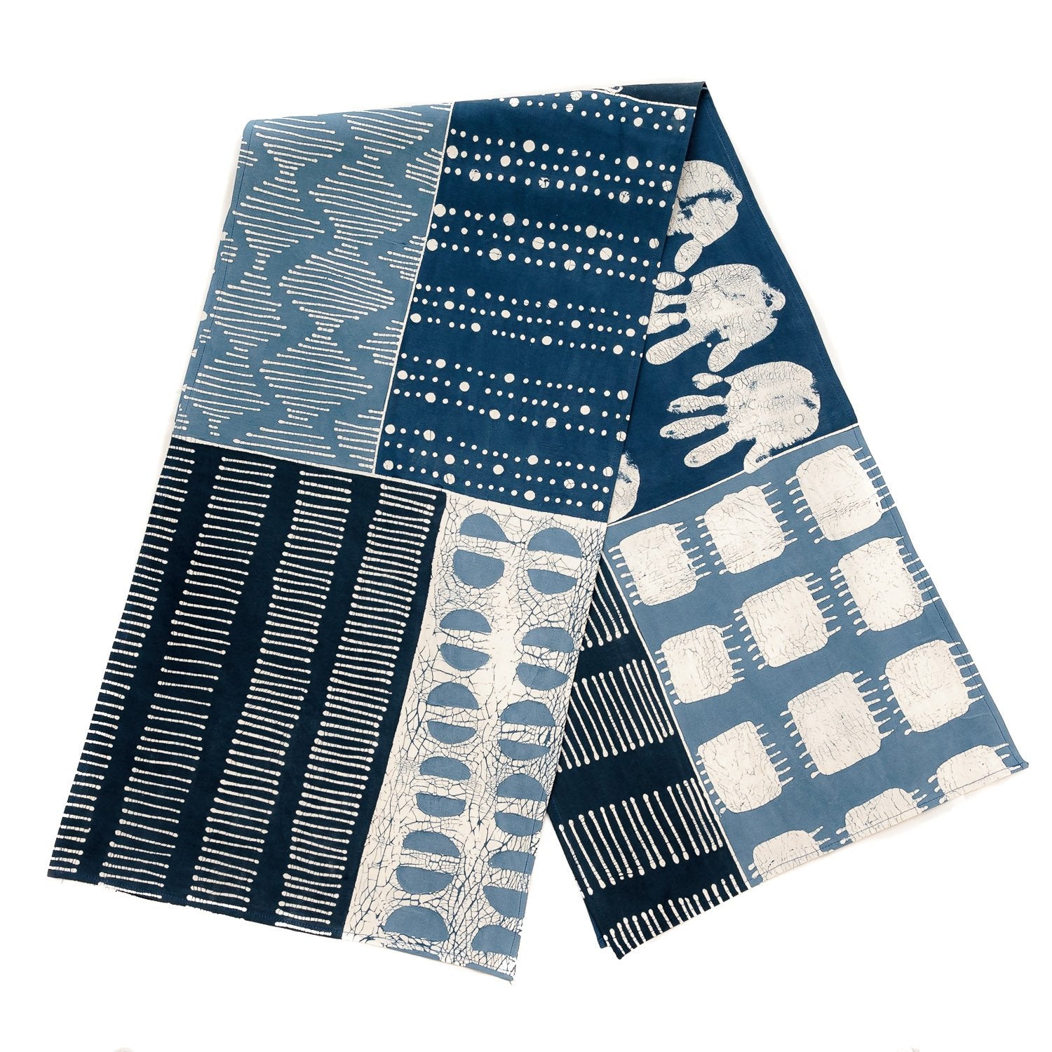 Table Runner Indigo Patchwork from Tribal Textiles