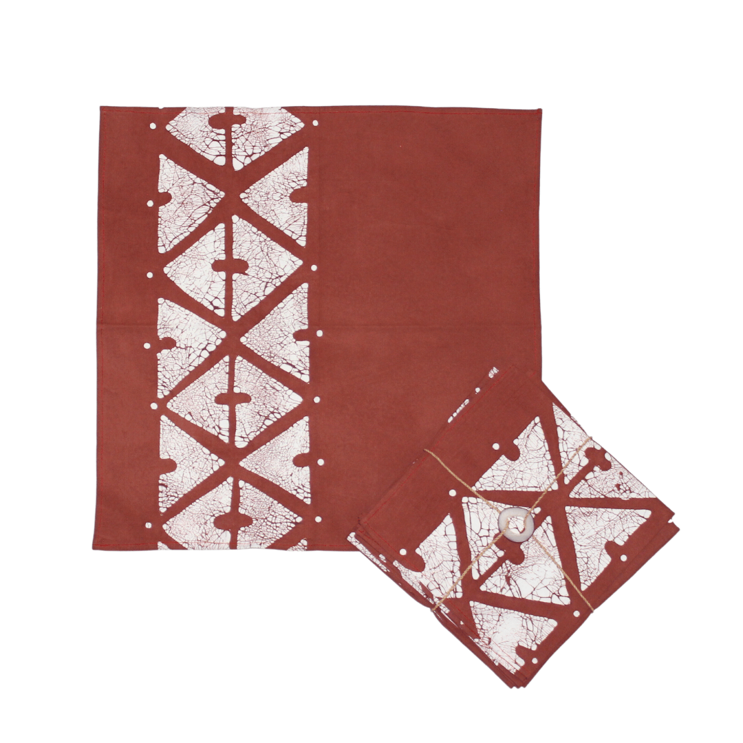 Atlas Napkin Set - Hand Painted by TRIBAL TEXTILES - Handcrafted Home Decor Interiors - African Made