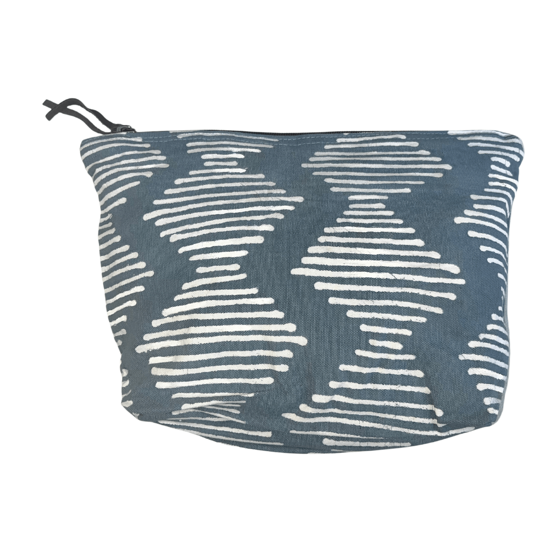 Tribal Cloth Indigo Linewave Wash Bag - Accessories by TRIBAL TEXTILES - Handcrafted Home Decor Interiors - African Made